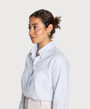 Relaxed Cotton Silk Stripe Shirt Miaki Swiss Made Womenswear