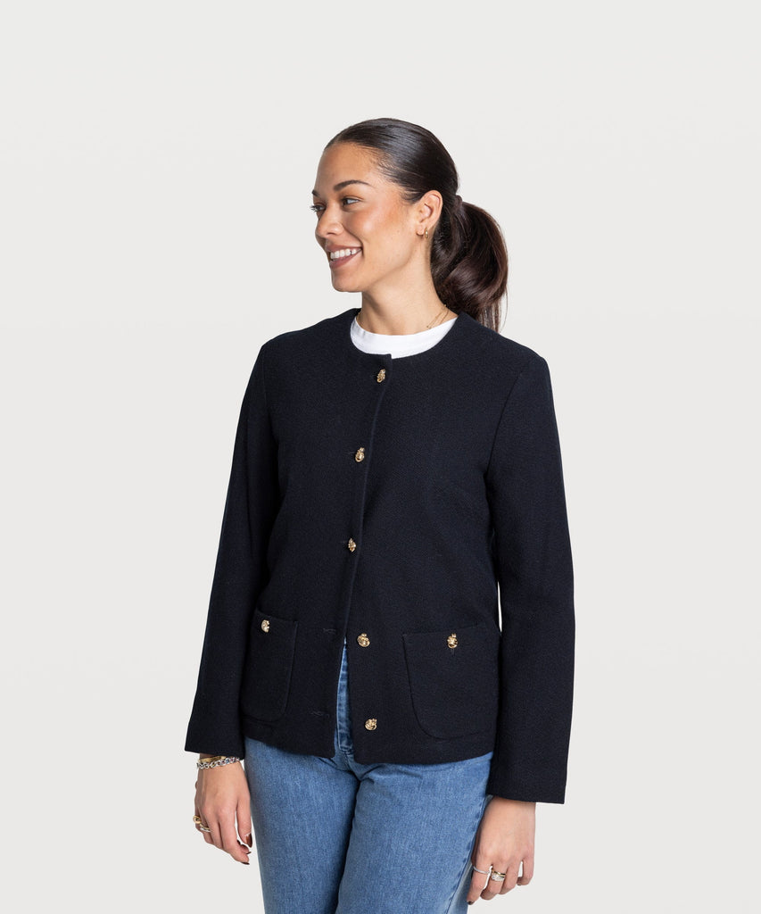 Long Boucle Blazer Miaki Swiss Made Womenswear