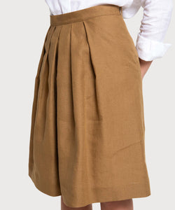 Pleated Linen Skirt Miaki Swiss Made Womenswear