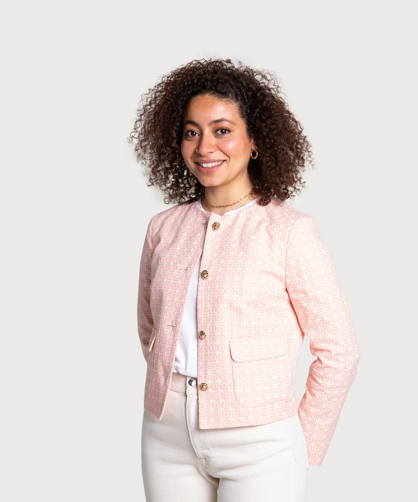 Short Cotton Mosaic Blazer Miaki Swiss Made Womenswear