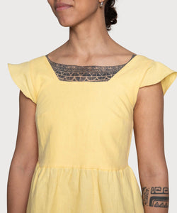 Volant Linen Dress Miaki Swiss Made Womenswear