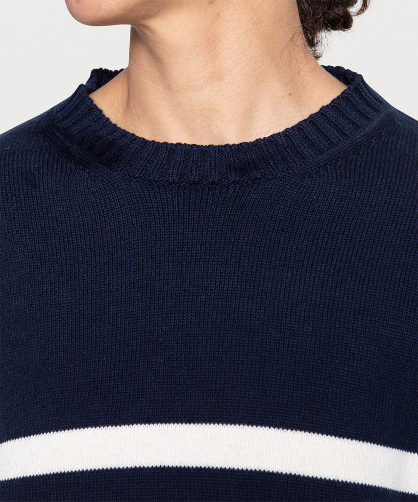 Striped Oversized Cotton Sweater Miaki Swiss Made Womenswear