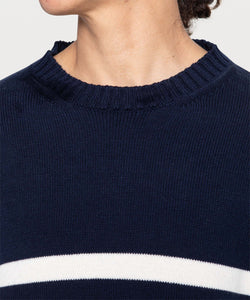 Striped Oversized Cotton Sweater Miaki Swiss Made Womenswear