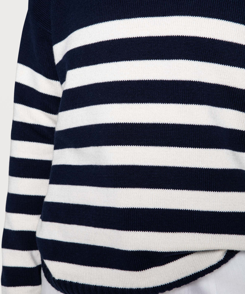 Striped Oversized Cotton Sweater Miaki Swiss Made Womenswear