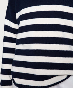 Striped Oversized Cotton Sweater Miaki Swiss Made Womenswear