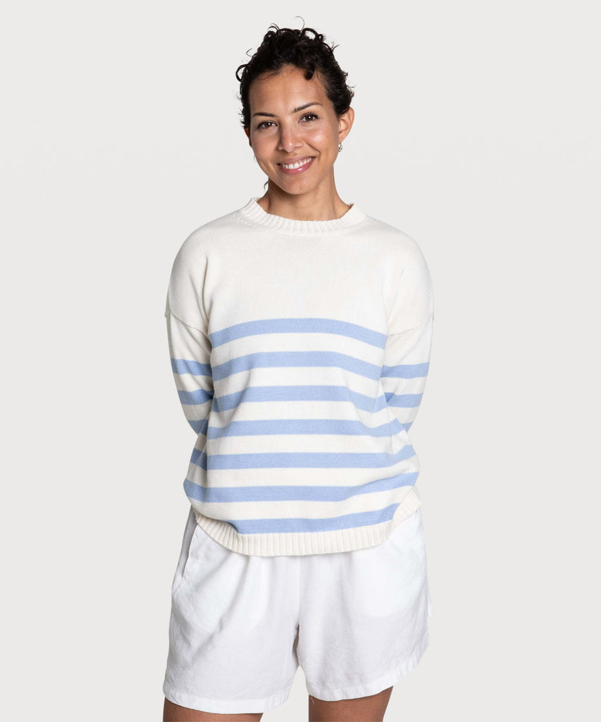 Striped Oversized Cotton Sweater Miaki Swiss Made Womenswear