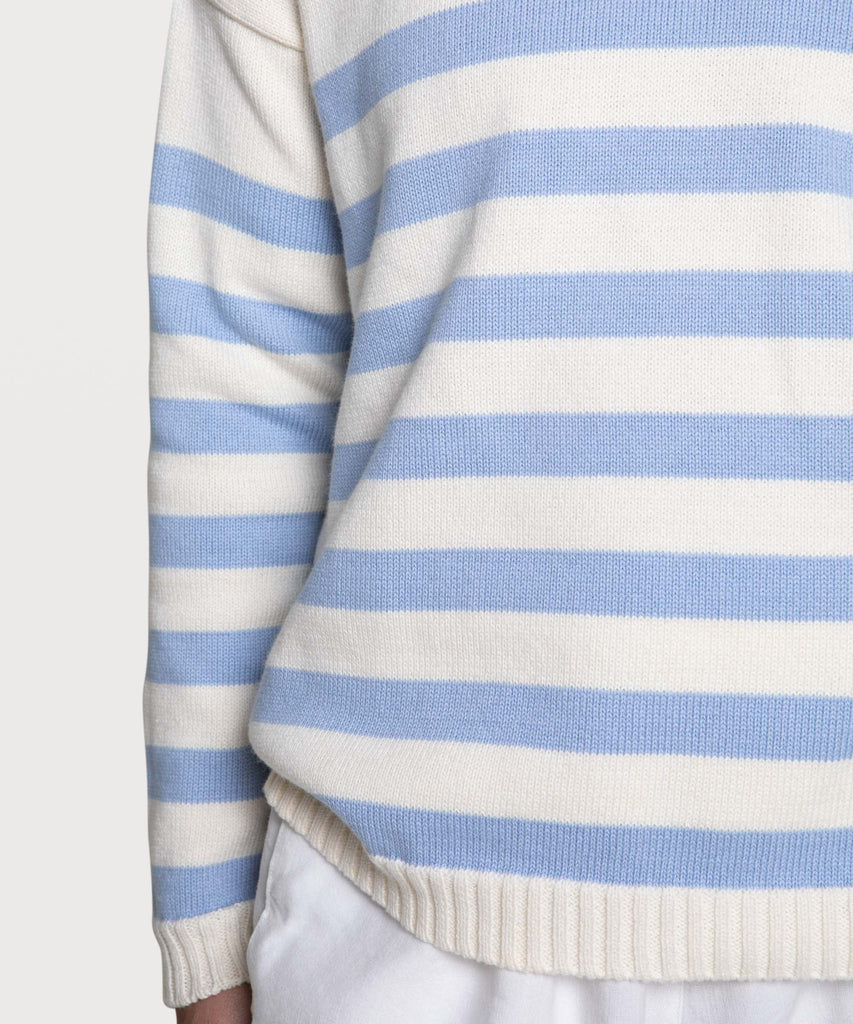 Striped Oversized Cotton Sweater Miaki Swiss Made Womenswear