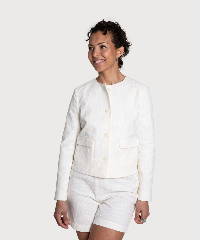 Short Cotton Mosaic Blazer Miaki Swiss Made Womenswear