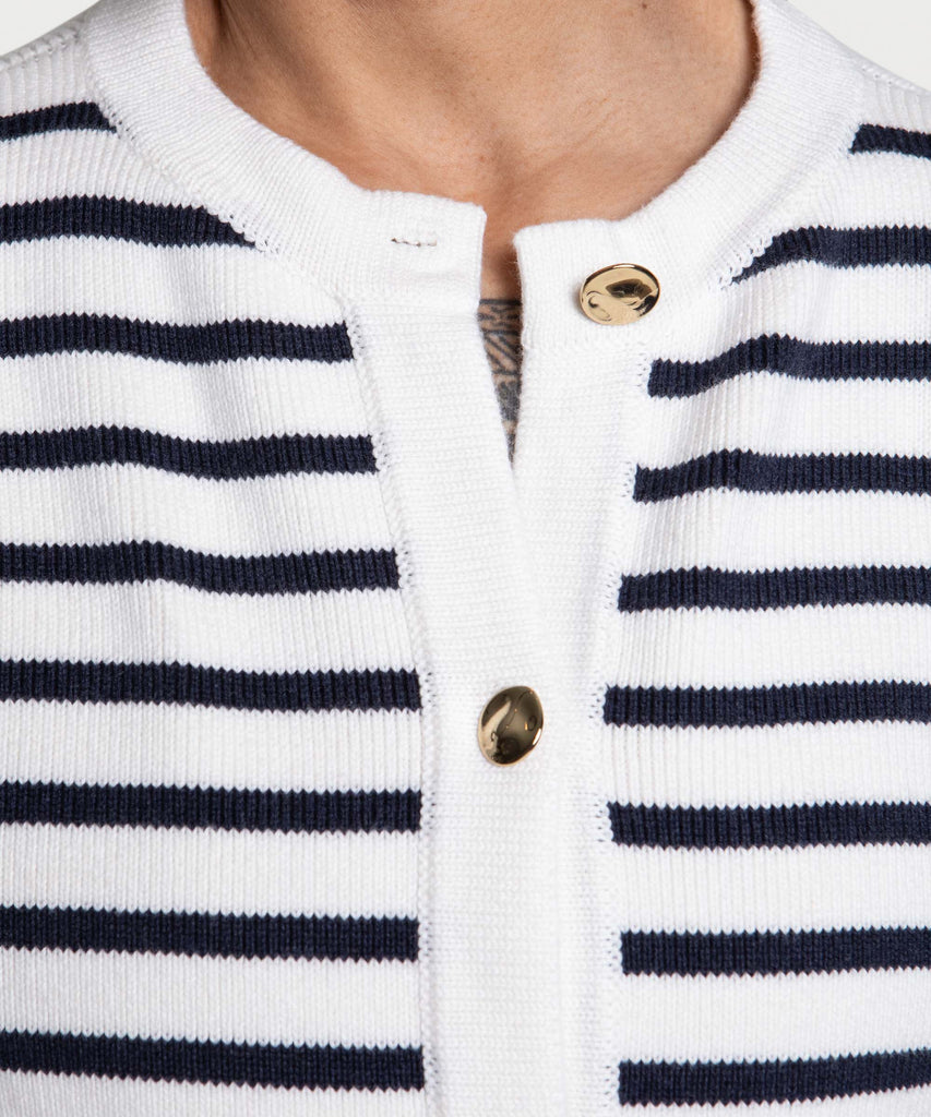 Striped Cotton Cardigan Miaki Swiss Made Womenswear