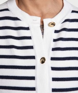 Striped Cotton Cardigan Miaki Swiss Made Womenswear