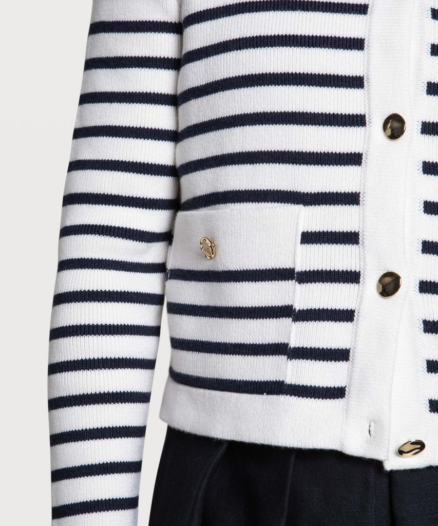 Striped Cotton Cardigan Miaki Swiss Made Womenswear