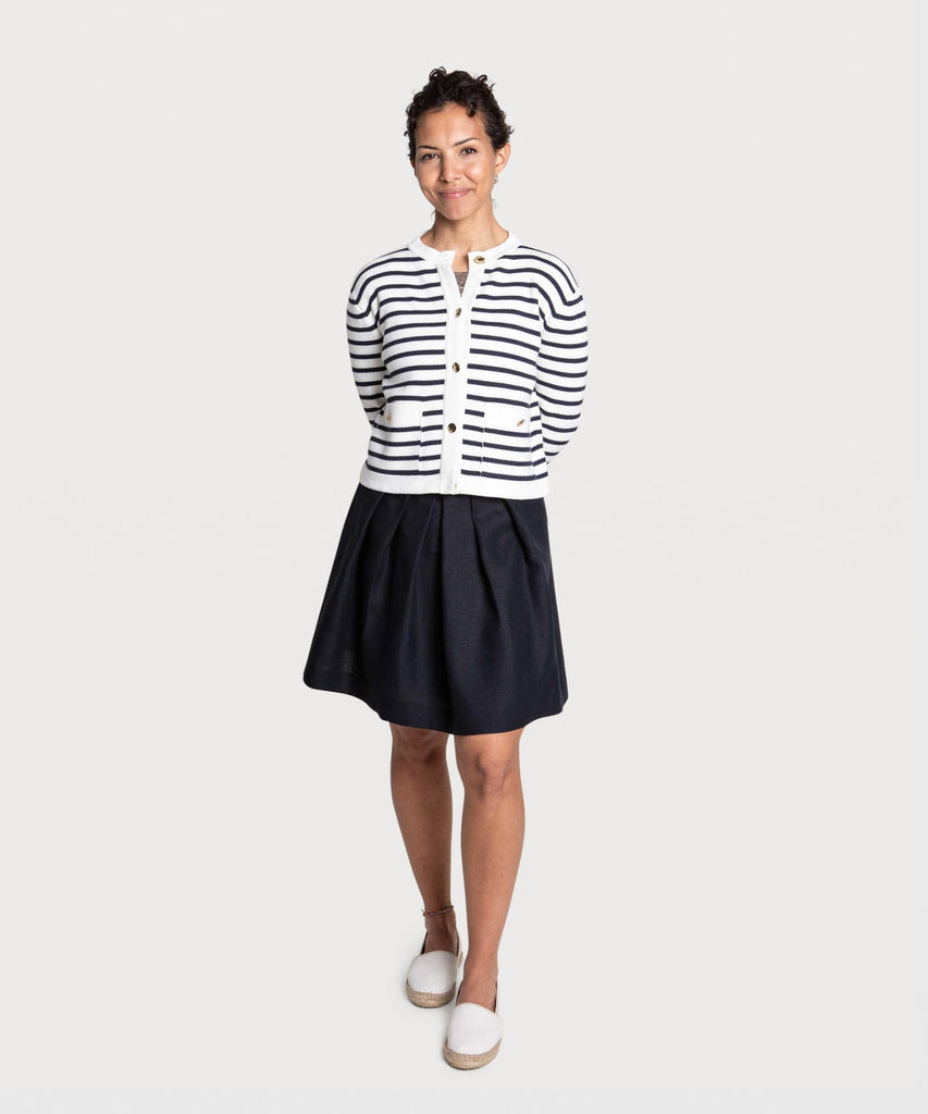 Striped Cotton Cardigan Miaki Swiss Made Womenswear