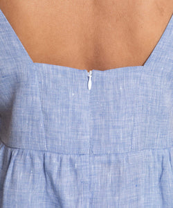 Volant Linen Top Miaki Swiss Made Womenswear