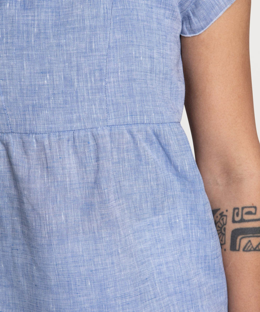 Volant Linen Top Miaki Swiss Made Womenswear