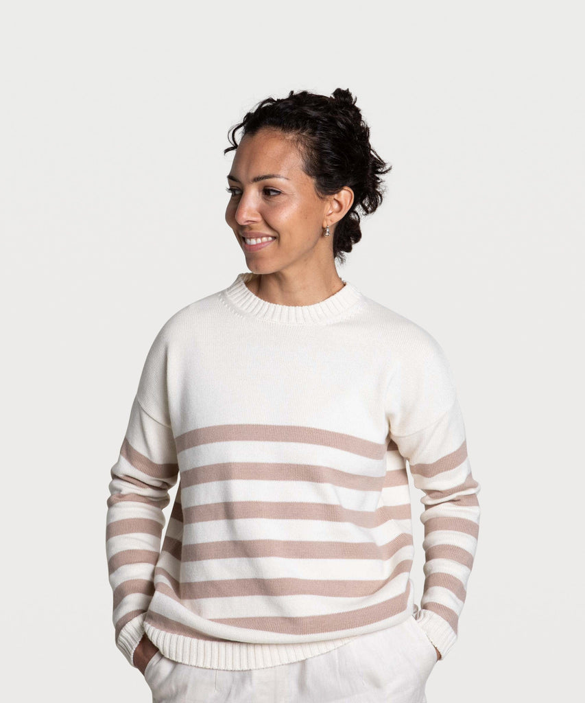 Striped Oversized Cotton Sweater Miaki Swiss Made Womenswear