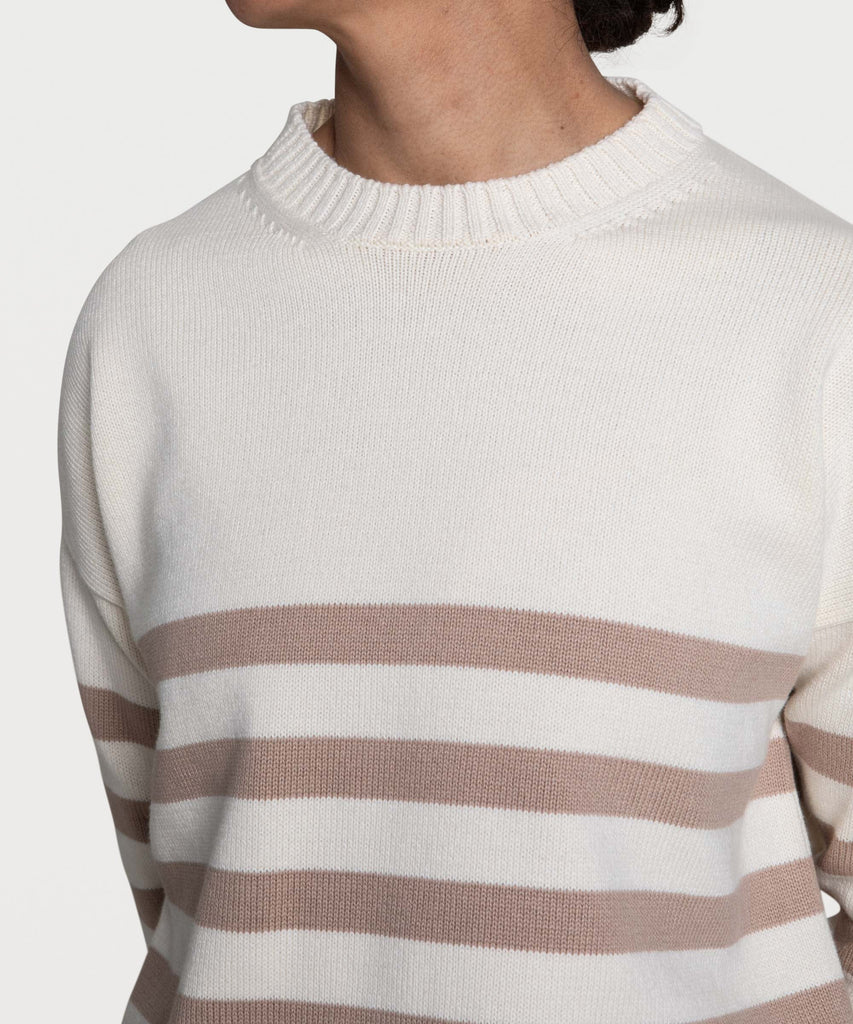 Striped Oversized Cotton Sweater Miaki Swiss Made Womenswear