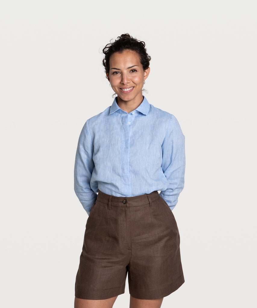 Blue / 34 Relaxed Linen Shirt Miaki Swiss Made Womenswear