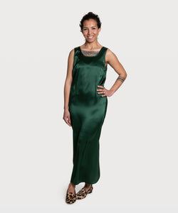 Green / XS Sleeveless Silk Dress Miaki Swiss Made Womenswear