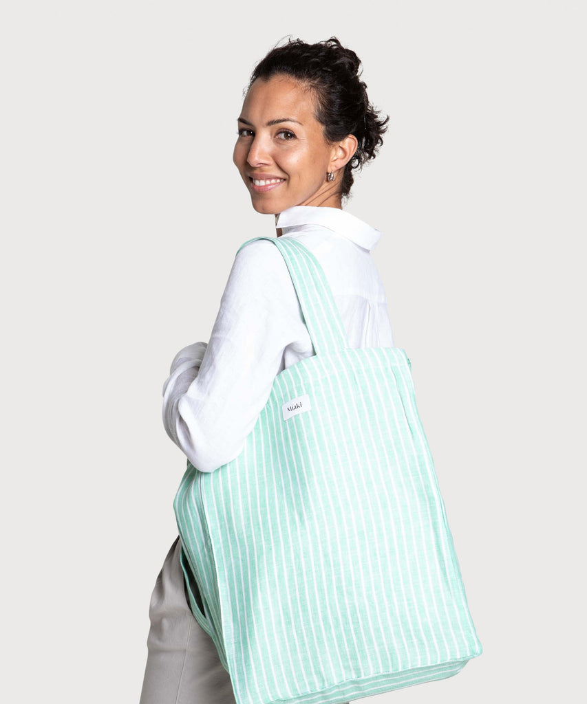 Linen Strap Tote Miaki Swiss Made Womenswear
