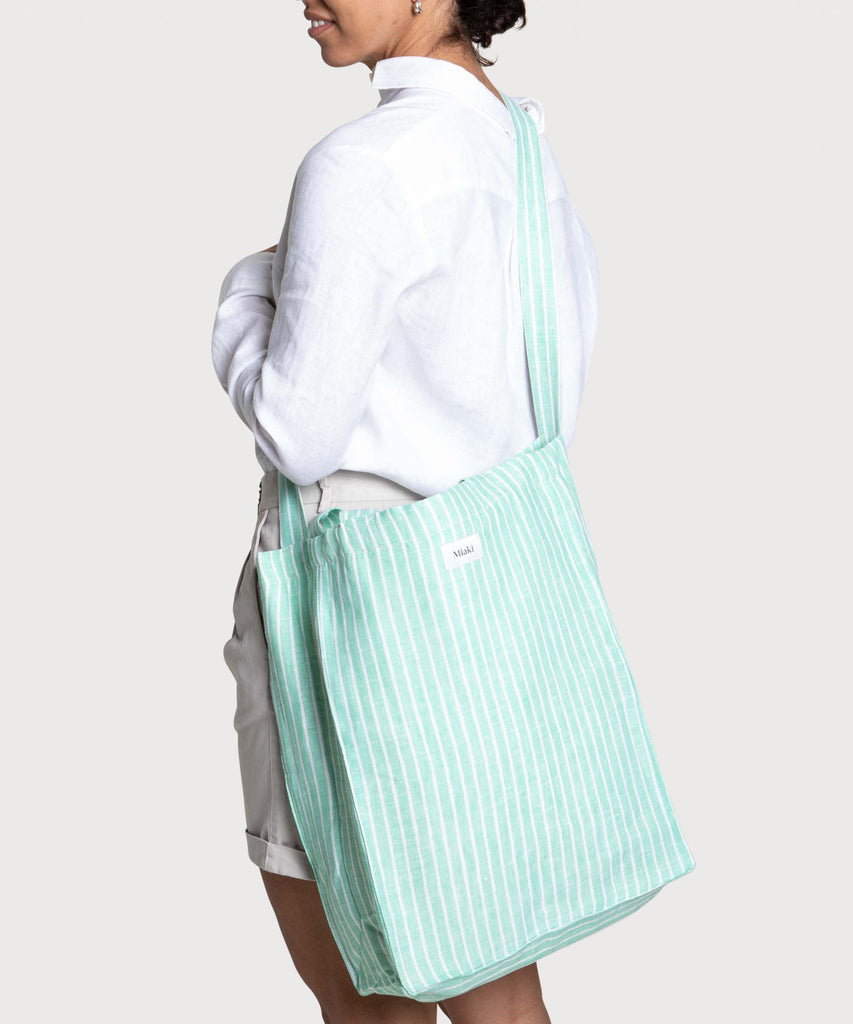 Linen Strap Tote Miaki Swiss Made Womenswear