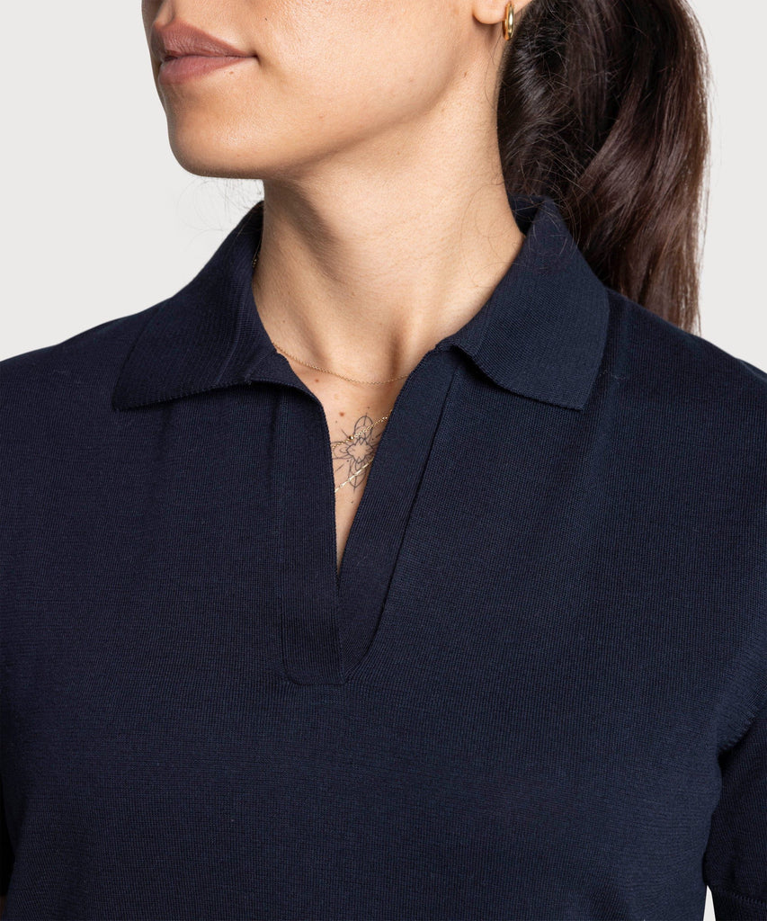 Short Sleeve Cotton Polo Sweater Miaki Swiss Made Womenswear