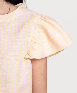 Butterfly Linen Stripe Top Miaki Swiss Made Womenswear