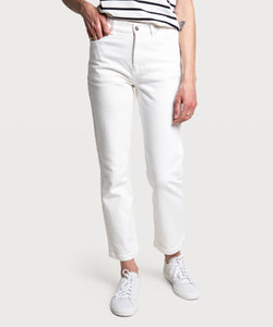 Off White / 34 Straight Crop Jeans Miaki Swiss Made Womenswear