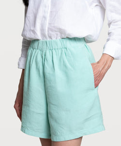 Aqua / 34 Linen Weekend Shorts Miaki Swiss Made Womenswear