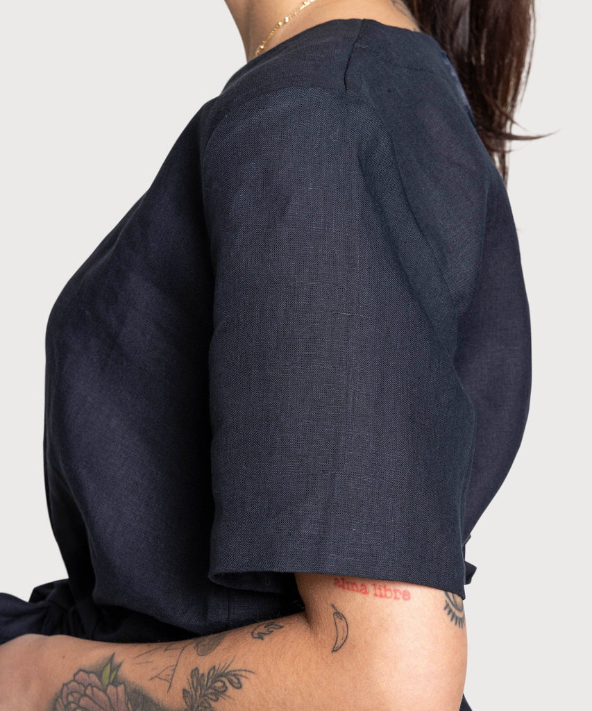 Short Sleeve Linen Overall Miaki Swiss Made Womenswear