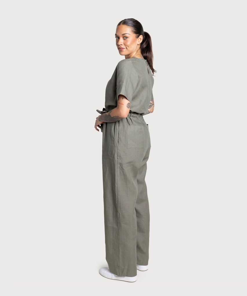 Short Sleeve Linen Overall Miaki Swiss Made Womenswear