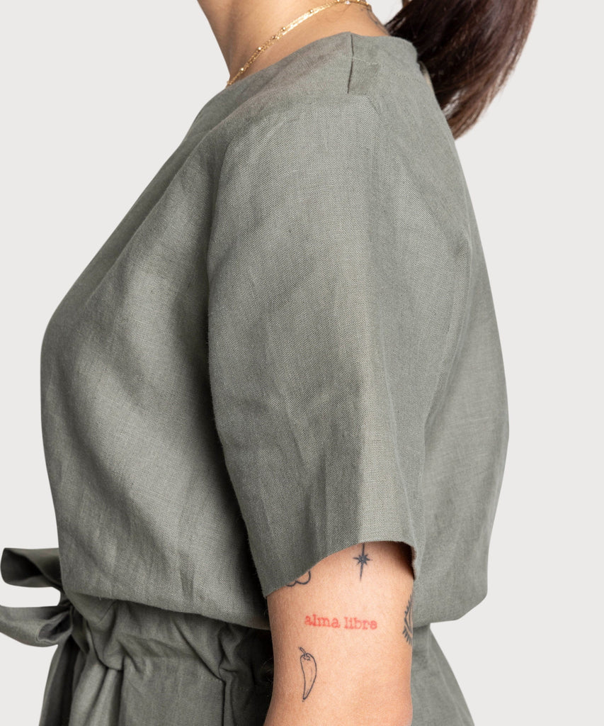 Short Sleeve Linen Overall Miaki Swiss Made Womenswear