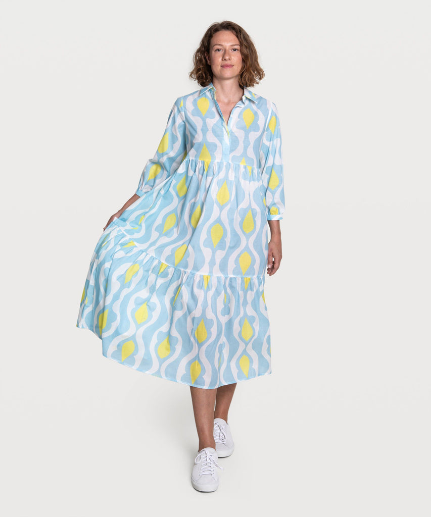 Printed Relaxed Long Shirt Dress Miaki Swiss Made Womenswear