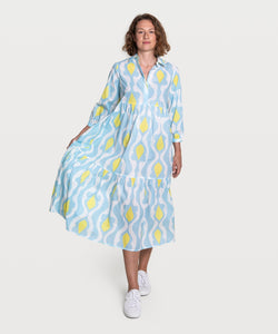 Printed Relaxed Long Shirt Dress Miaki Swiss Made Womenswear