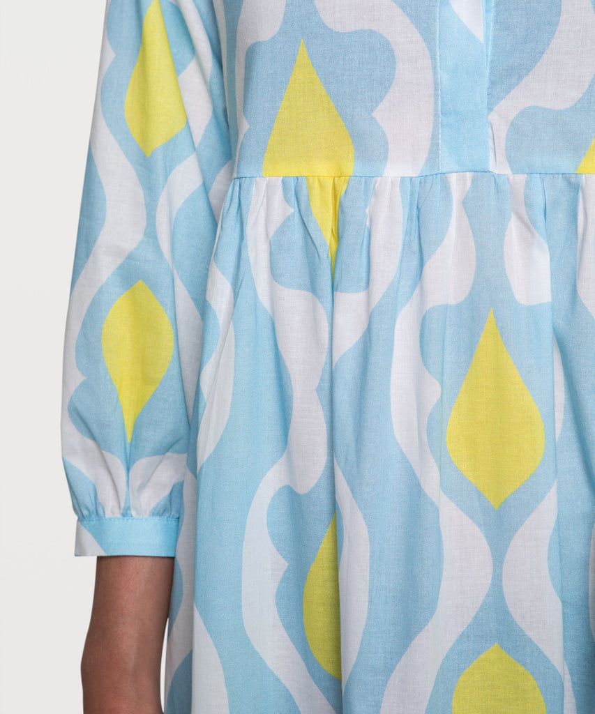 Printed Relaxed Long Shirt Dress Miaki Swiss Made Womenswear