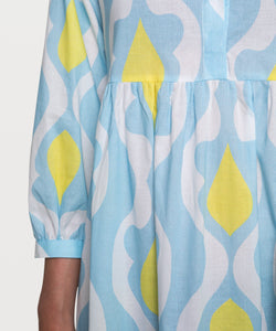 Printed Relaxed Long Shirt Dress Miaki Swiss Made Womenswear