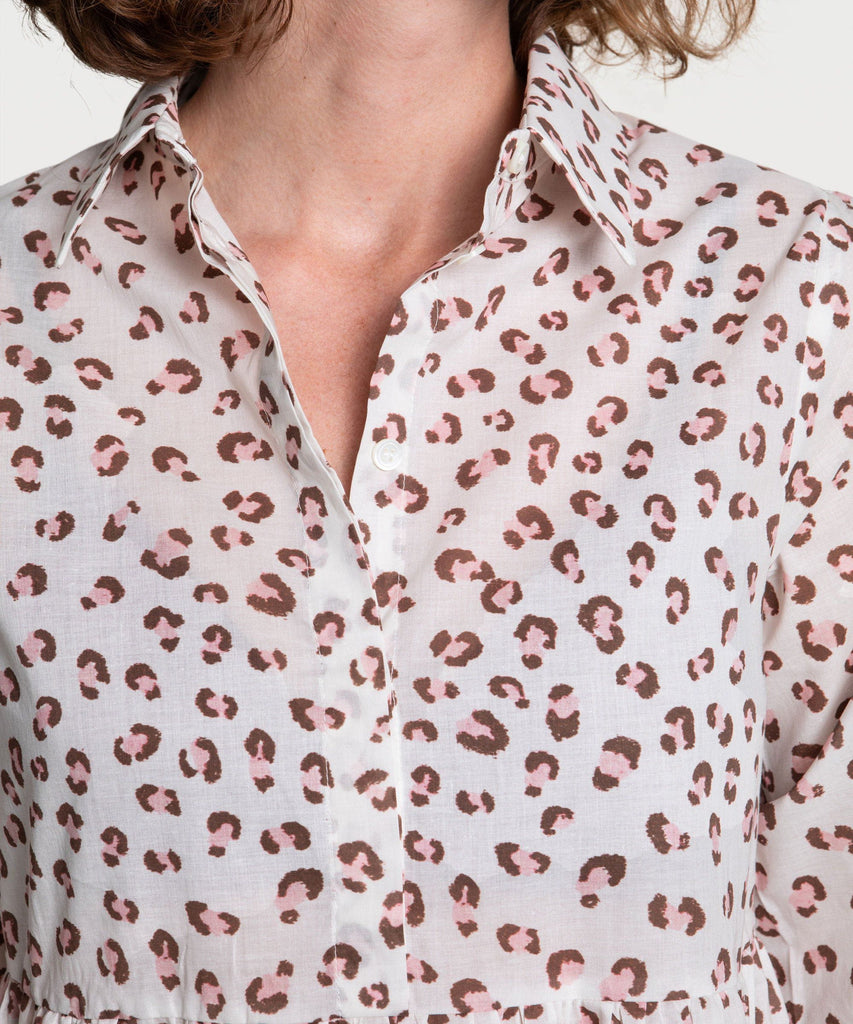 Printed Relaxed Long Shirt Dress Miaki Swiss Made Womenswear