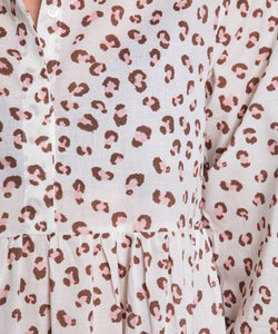 Printed Relaxed Long Shirt Dress Miaki Swiss Made Womenswear