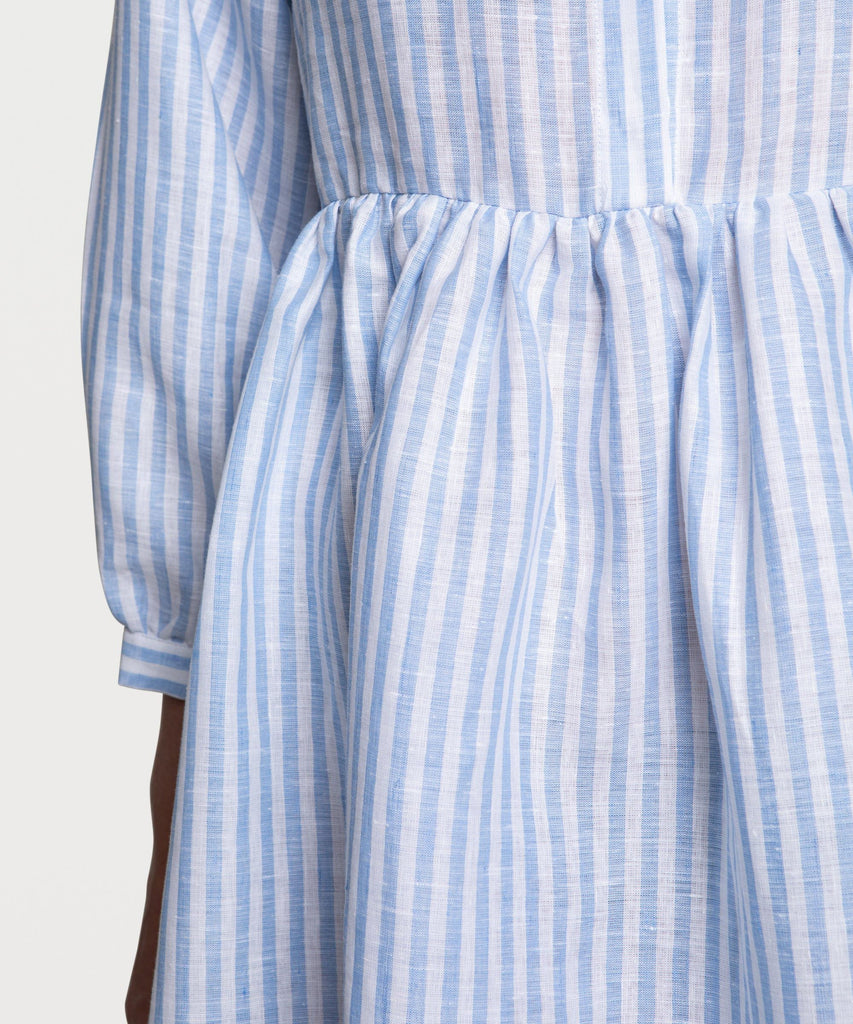 Striped Relaxed Short Shirt Dress Miaki Swiss Made Womenswear
