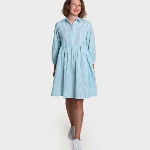 Blue / XS Boheme Relaxed Short Shirt Dress Miaki Swiss Made Womenswear