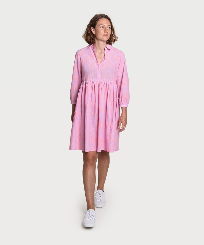 Pink / XS Boheme Relaxed Short Shirt Dress Miaki Swiss Made Womenswear