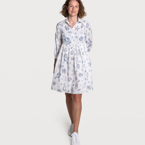 Shell / XS Printed Relaxed Short Shirt Dress Miaki Swiss Made Womenswear