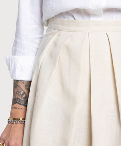 Pleated Linen Skirt Miaki Swiss Made Womenswear