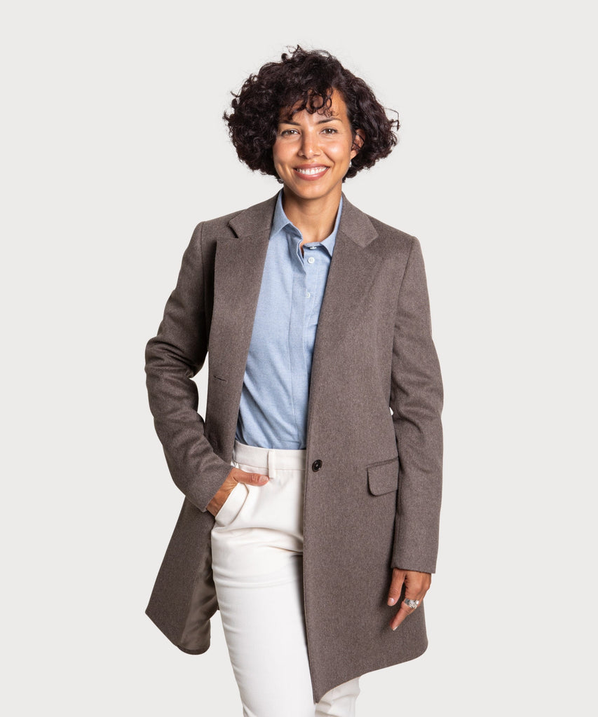 Taupe / 34 Classic Coat Miaki Swiss Made Womenswear