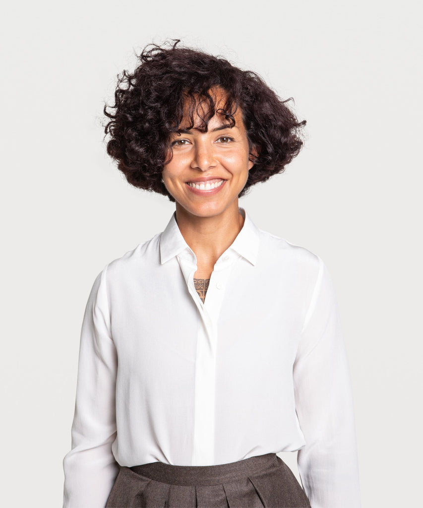 White / 34 Silk Blouse Miaki Swiss Made Womenswear