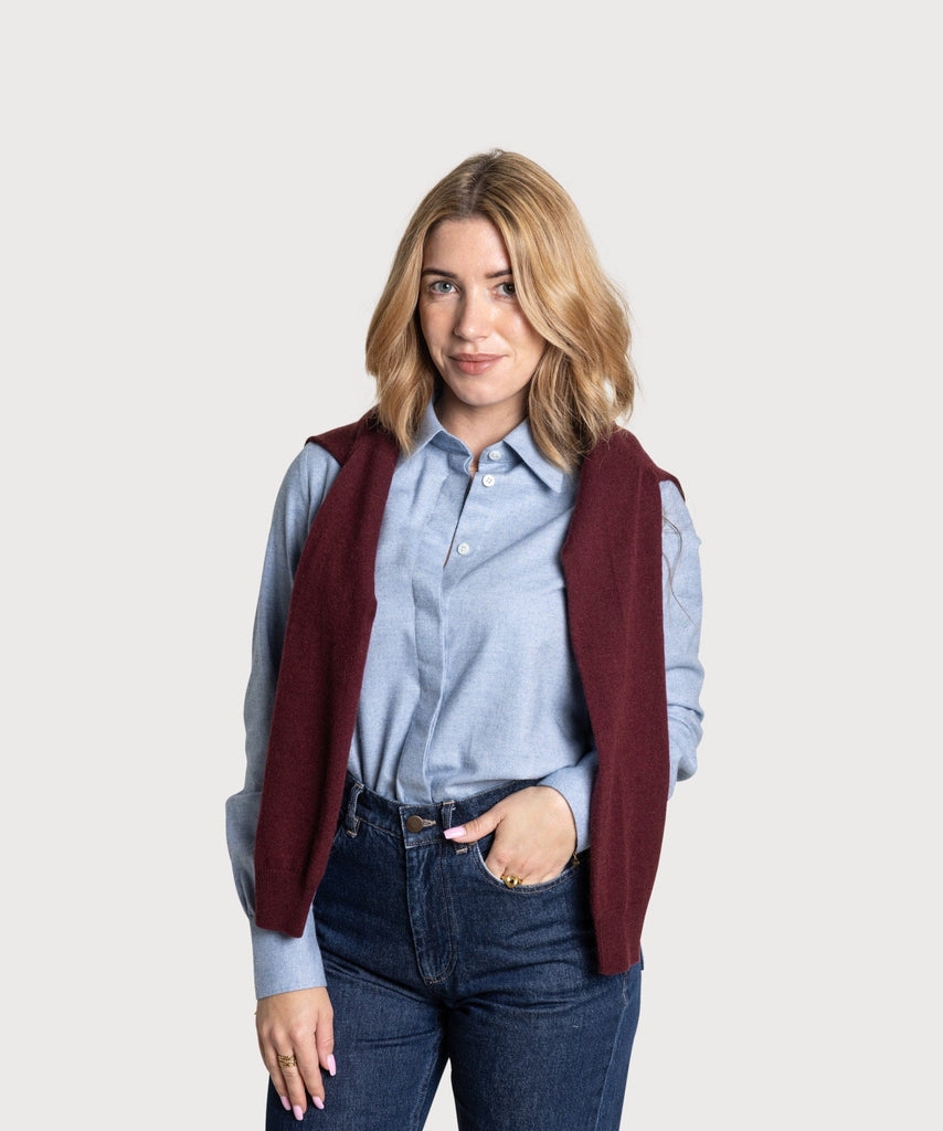 Blue / 34 Everyday Cashmere Flannel Shirt Miaki Swiss Made Womenswear