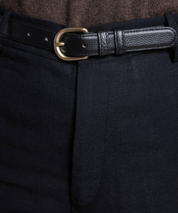 Classic Grained Leather Belt Miaki Swiss Made Womenswear