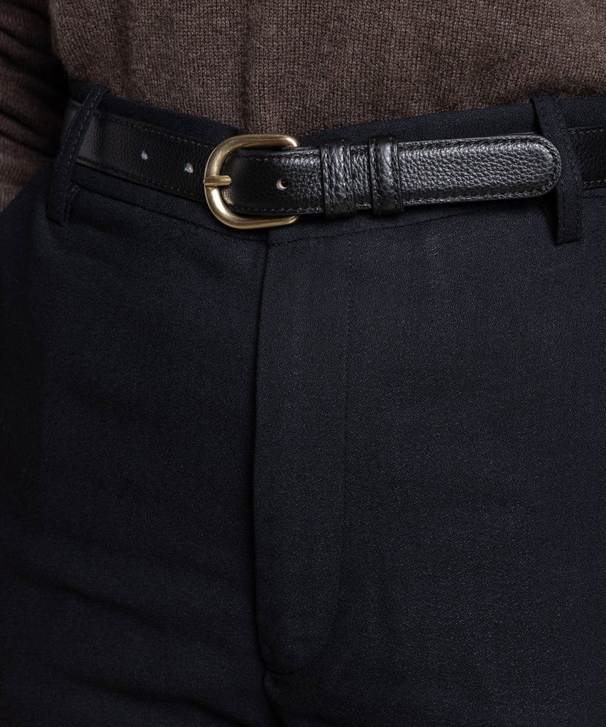 Classic Grained Leather Belt Miaki Swiss Made Womenswear