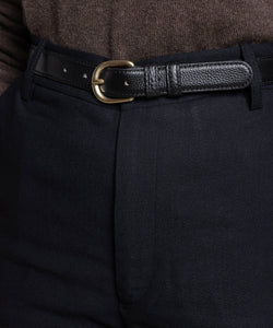 Classic Grained Leather Belt Miaki Swiss Made Womenswear