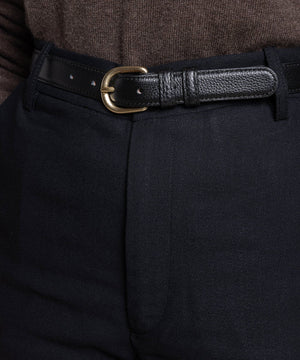 Classic Grained Leather Belt Miaki Swiss Made Womenswear