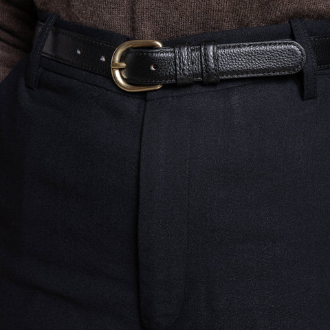 Classic Grained Leather Belt Miaki Swiss Made Womenswear